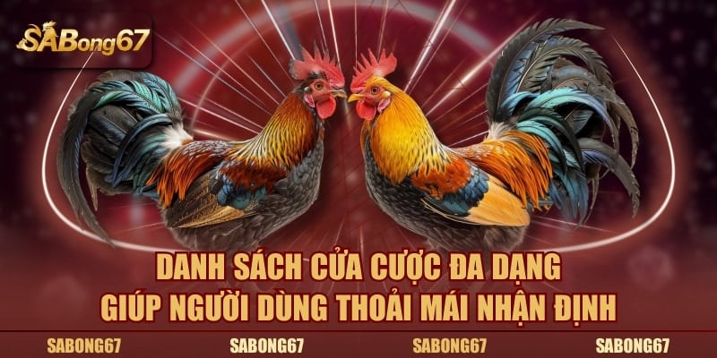 Danh sách cửa cược đa dạng giúp người dùng thoải mái nhận định